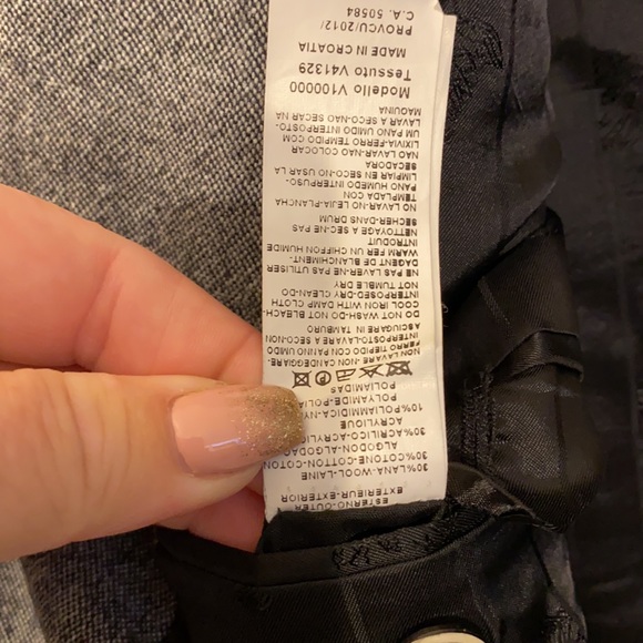 Versace Collection Black & White Grid Silk/Wool Sport Coat - Picture 10 of 14